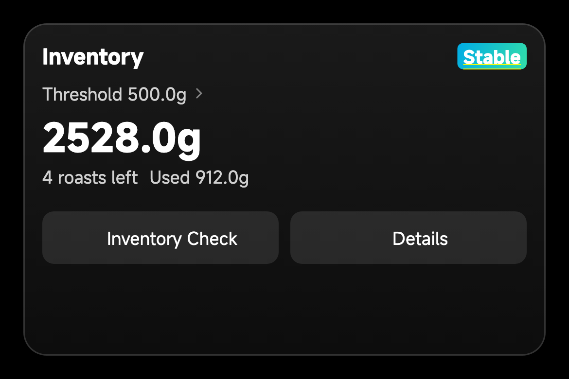 Batch detail with inventory enabled
