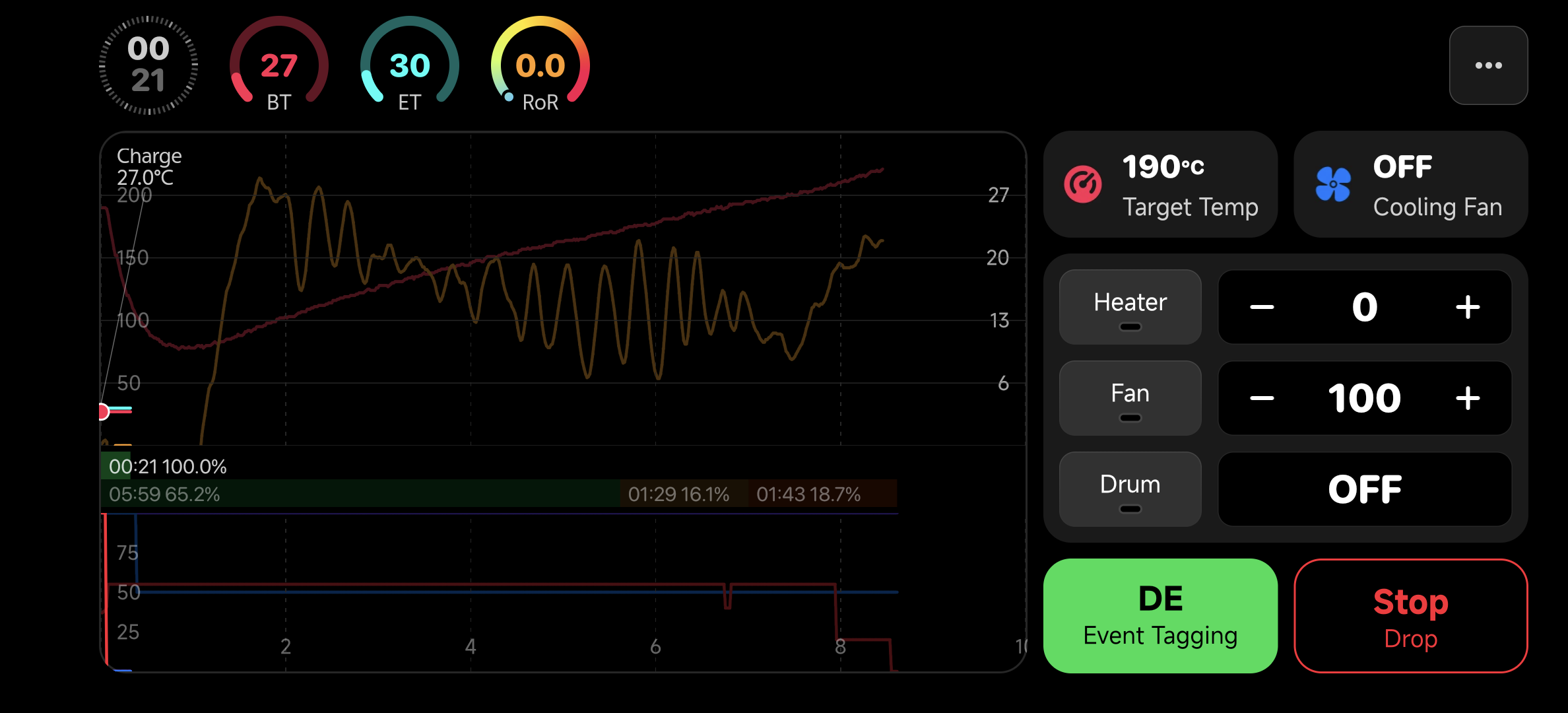 Manual Roasting Interface Overview